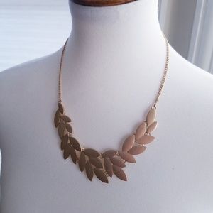 Matte Gold Leaf Necklace